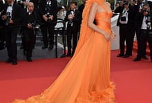 ساره سمبايو في فستان باللون البرتقالي من زهير مراد2079641570.jpg